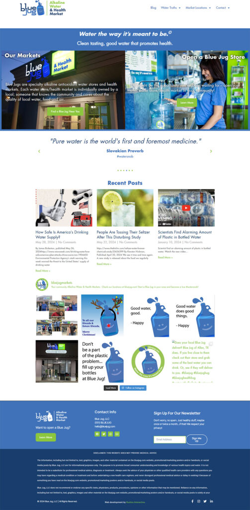 Blue Jug Alkaline Water & Health Markets